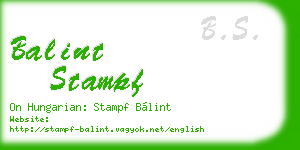 balint stampf business card